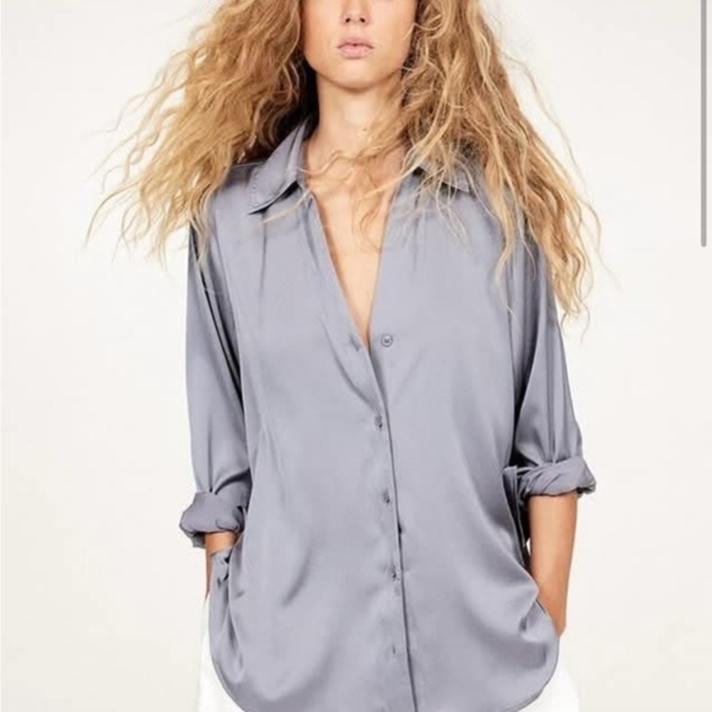 H&M Gray Button Down Shirt